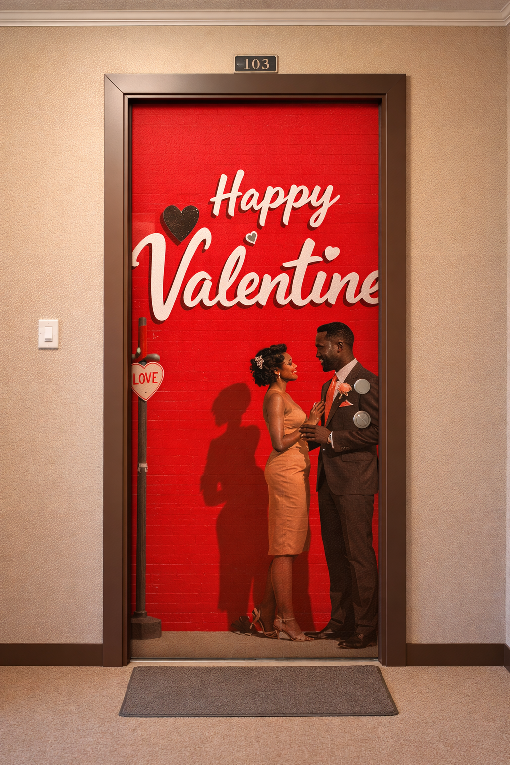 Happy Valentine Day Door Cover